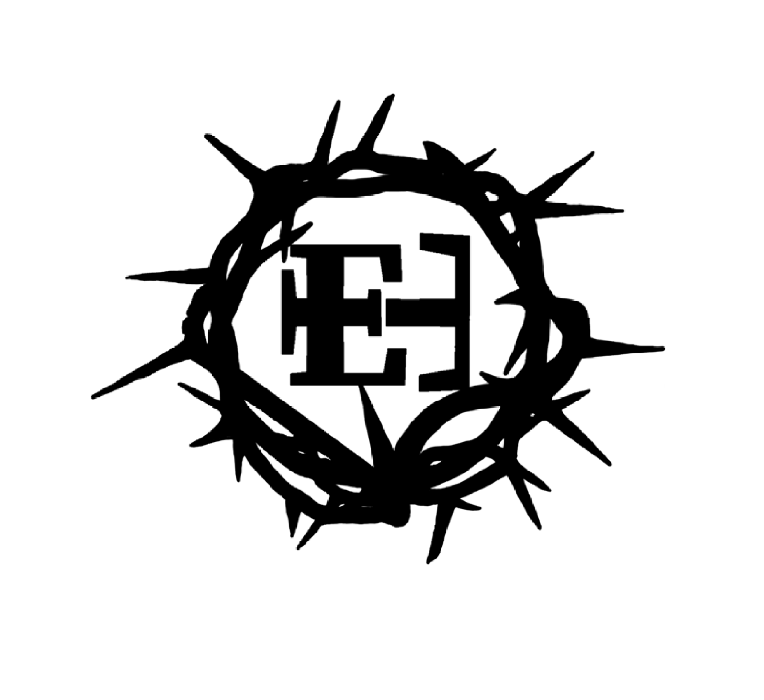 A black silhouette of a person with arms raised, standing on a platform against a white background.
