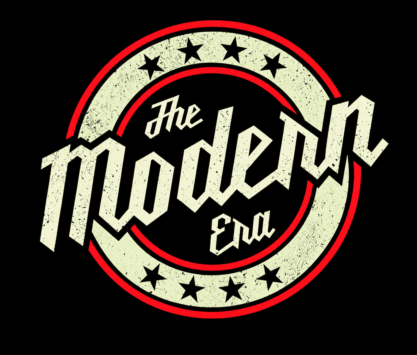Logo with circular design, stars, and text reading 'The Modern Era' in stylized font.